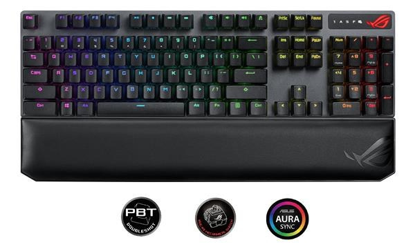  ASUS ROG Strix Scope NX Wireless Deluxe Gaming Keyboard -  Tri-Mode Connectivity (2.4GHz RF, Bluetooth, Wired), ROG NX Red Mechanical  Switches, PBT Keycaps, Aura Sync RGB, Magnetic Wrist Rest, Black 