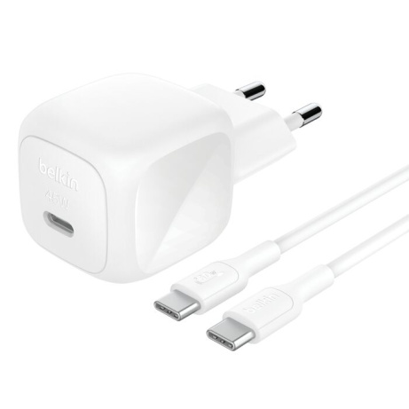 BELKIN 45W USB PD nabíjecí adaptér bílý + 1m USB-C kabel