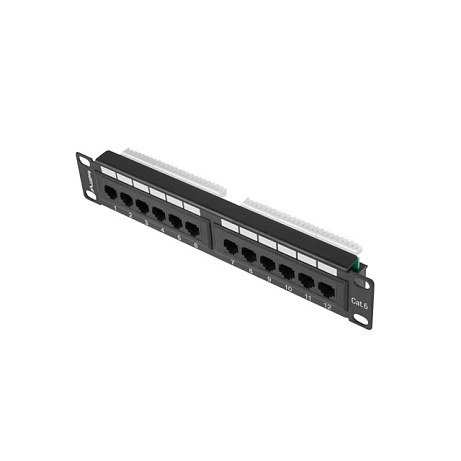 PATCH PANEL 12PORT 1U 10" CAT.6 UTP ČERNÝ LANBERG
