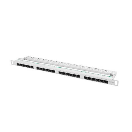 PATCH PANEL 24 PORTŮ 0,5U 19" CAT.5E UTP ŠEDÝ LANBERG