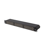 PATCH PANEL 48 PORTŮ 1U 19" CAT.6 FTP STÍNĚNÝ ČERNÝ LANBERG