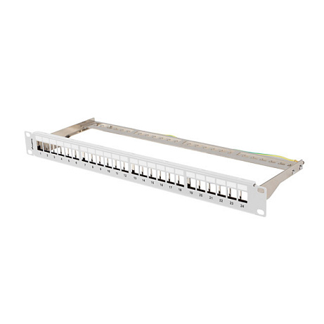 PATCH PANEL PRÁZDNÝ 24 PORTŮ 1U 19" FTP PRO MODULY KEYSTONE ŠEDÝ LANBERG