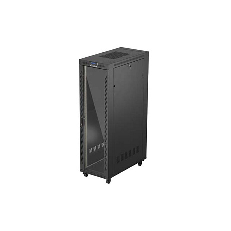 19" VOLNĚ STOJÍCÍ RACKOVÁ SKŘÍŇ 42U 600X1200 ČERNÉ SKLENĚNÉ DVEŘE LCD LANBERG (FLAT PACK) V2