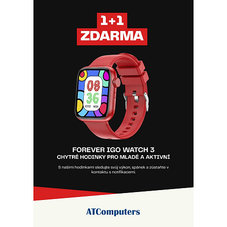 Forever IGO 3 JW-500 červené, 1+1 zdarma
