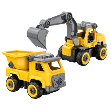 Výhodný set RC sklápěče a bagru 1/26 pro děti