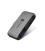 CONNECT IT Dokovací stanice CompactPRO USB-C, 1xUSB-A, 1xUSB-C, MicroSD/SD, šedá