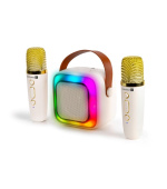 CONNECT IT Karaoke party reproduktor 2Mic, bezdrátový + 2x mikrofon, béžová