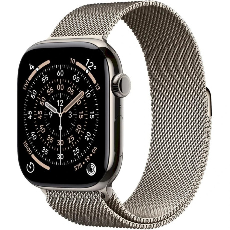 Apple Watch Series 11 GPS + Cellular 46mm Natural Titanium Case with Natural Milanese Loop - S/M