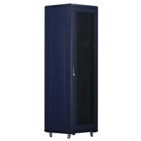 XtendLan 19" stojanový rozvaděč 42U 600x1000, nosnost 1000kg, perforované dveře, kolečka, rozložený, černý