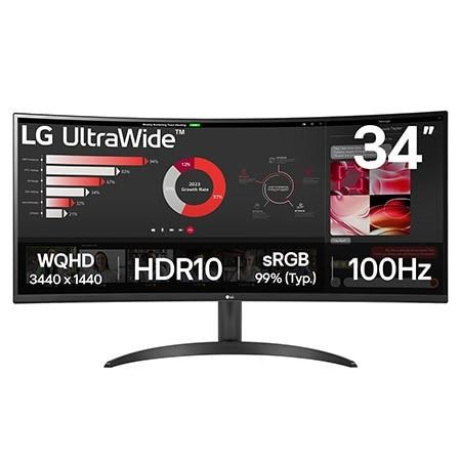 BAZAR - LG MT VA LED 34" 34WR50QK - VA panel, 3440x1440, 2xHDMI, DP, prohnutý - Poškozený obal (Komplet)