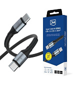 3mk Hyper Cable N-SERIES C to C 1.5m PD 3.0 QC 3.0 20V/5A 100W Black