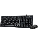 BAZAR - GENIUS set klávesnice+myš KM-100SE/ Drátový set/ Copilot/ USB/ černá/ CZ+SK layout, poškozený obal