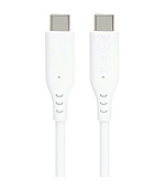 PREMIUMCORD Kabel USB-C na USB-C, 60W, 480Mbps, silikonový, bílý, 1,5m