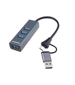 PremiumCord Hub 5G SuperSpeed, USB-C a USB-A na 4x USB-A 3.2 Gen 1