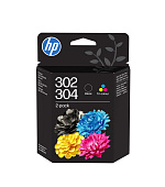 HP 302/304 Tri-color/Black Ink Cartridge 2-Pk