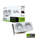 ASUS VGA NVIDIA GeForce RTX 5060 DUAL 8G WHITE, 8GB GDDR7, 3xDP, 1xHDMI