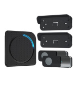 Solight bezdrátový zvonek, 2 tlačítka, do zásuvky, 200m, černý, learning code