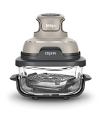 Ninja FN101EUST Crispi, přenosná horkovzdušná fritéza, 4v1, šedá, příkon 1700 W, skleněné nádoby 1,4 l a 3,8 l, bez PFAS