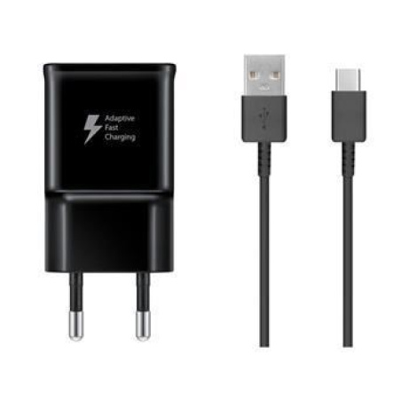 Samsung 15W Cestovní nabíječka + USB-C Datový Kabel Black (OOB Bulk)