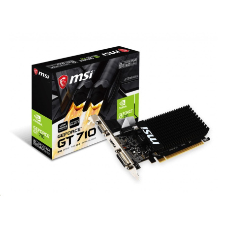 BAZAR - MSI VGA NVIDIA GeForce GT 710 2GD3H LP, 2G DDR3, 1xHDMI, 1xVGA, 1xDVI - Po opravě (Bez příšlušenství)