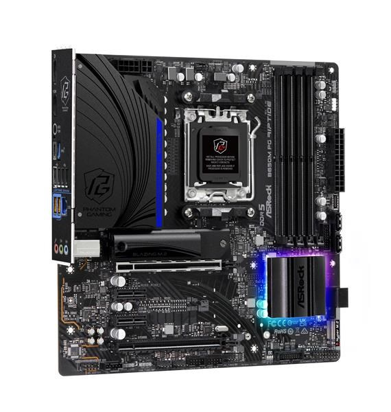 ASRock MB Sc AM5 B650M PG Riptide, AMD B650, 4xDDR5, 1xDP, 1xHDMI