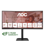 AOC MT 34" CU34E4CV - 3440x1440,VA,120Hz,HDR10,2xHDMI,DP,USBhub,USB-C,RJ45,repro,Zakřivený