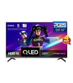 CHiQ U43QST TV 43", UHD, QLED, ultratenká, Google TV, DLG 120 Hz, Dolby Audio, Frameless, metalická