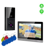 EVOLVEO DoorPhone AHD10, Sada domácího WiFi videotelefonu s ovládáním dveří a RFID, černo stříbrný 10" monitor, 32GB