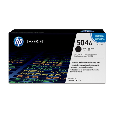HP 504A Black LJ Toner Cart, CE250A (5,000 pages)