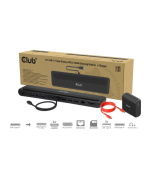 Club3D Dokovací stanice 12v1, USB-C 3.2, 2xHDMI, 1xDP, 2xUSB-C, 3xUSB, 1xmicroSD/SD, 1xRJ45, 1x3.5mm Jack, černá