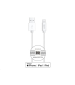 WG - Datový kabel Lightning MFI na USB-A, 1 metr, 2,4A , bílá