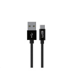 WG - Datový kabel Type-C to USB-A / 3m / nylon braided / black