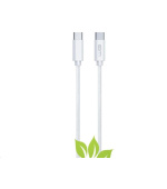 WG - Datový kabel Type-C (male) to Type-C (male) / 2m / 3A / cotton braided ECO / white