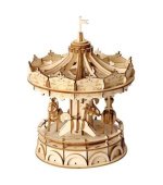 RoboTime dřevěné 3D puzzle Veselý kolotoč