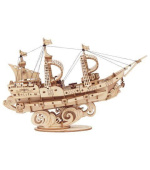 RoboTime dřevěné 3D puzzle Vojenská plachetnice