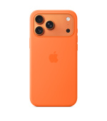 iPhone 17 Pro Max Silicone Case with MS – Orange