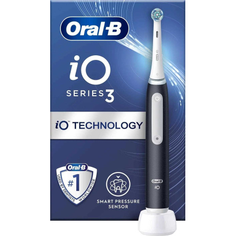 Oral-B iO Series 3 Matt Black elektrický zubní kartáček, magnetický, 3 režimy, tlakový senzor