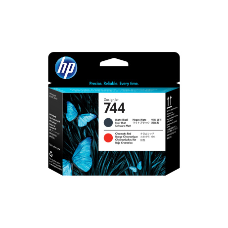 HP 744 Matte Black & Red Printhead