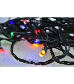 Solight LED venkovní vánoční řetěz, 200 LED, 20m, přívod 5m, 8 funkcí, časovač, IP44, vícebarevný