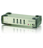 BAZAR - ATEN přepínač 4-port KVMP USB+PS/2, usb hub, audio, OSD, 1.2m kabely - Rozbaleno (Komplet)