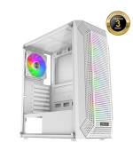 EVOLVEO Xenon, skříň ATX, 4x ARGB ventilátor 120mm, přední panel airflow mesh, bílá