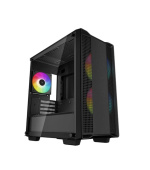 DEEPCOOL Case CC360 ARGB, mATX, Průhledná bočnice, 3x120mm Fan, černá