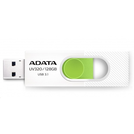 ADATA Flash Disk 128GB UV320, USB 3.1 Dash Drive, bílá/zelená