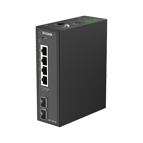 D-Link DIS-210G-06 6-Port Gigabit Industrial Smart Managed Switch with 2 x SFP Ports