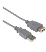 PREMIUMCORD Kabel USB 2.0 A-A 5m, prodlužovací (M/F) šedý