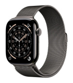 Apple Watch Series 11 GPS + Cellular 42mm Slate Titanium Case with Slate Milanese Loop