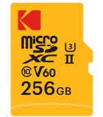 Kodak paměťová micro SD karta 256GB UHS-II U3 V60 Pro +adapt