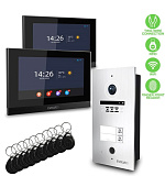 EVOLVEO DoorPhone ID-2, 2drátový videotelefon pro dva byty s RFID, otiskem prstu a podporou ONVIF kamer