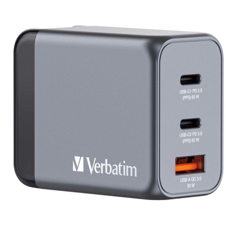 Cestovní adaptér Verbatim GNC-65,2xUSB-C 65W,USB-A