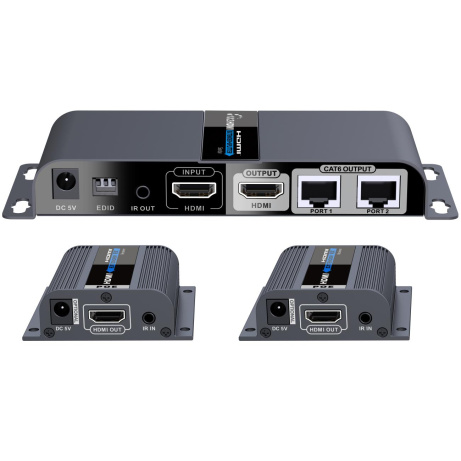 PremiumCord HDMI 1-2 splitter+extender po CAT6/6a/